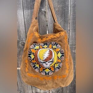 Grateful Dead Corduroy and Embroidered Crossbody/Messenger Bag